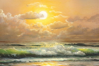 Ljuddämpande tavla - The sun and clouds over