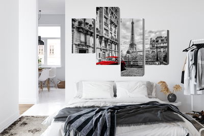 Ljuddämpande tavla - Red car in retro style