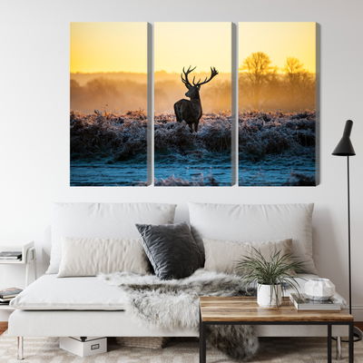 Ljuddämpande tavla - Deer in the rut in 3d