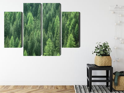 Ljuddämpande tavla - 3d green forest view