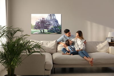 Ljuddämpande tavla - Eiffel tower painted