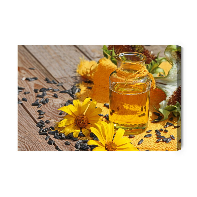 Ljuddämpande tavla - Sunflower oil with flowers
