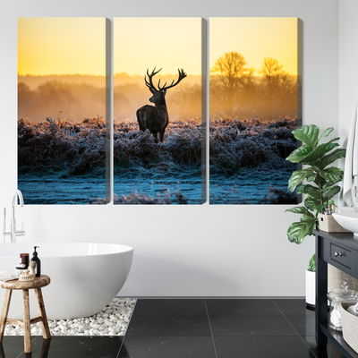 Ljuddämpande tavla - Deer in the rut in 3d