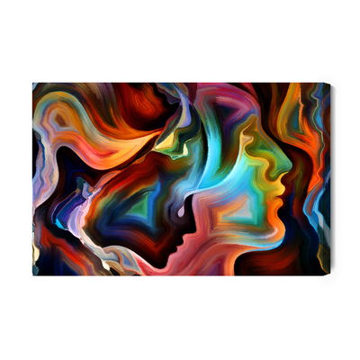 Ljuddämpande tavla - Abstract faces