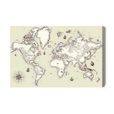 Ljuddämpande tavla - Old world map