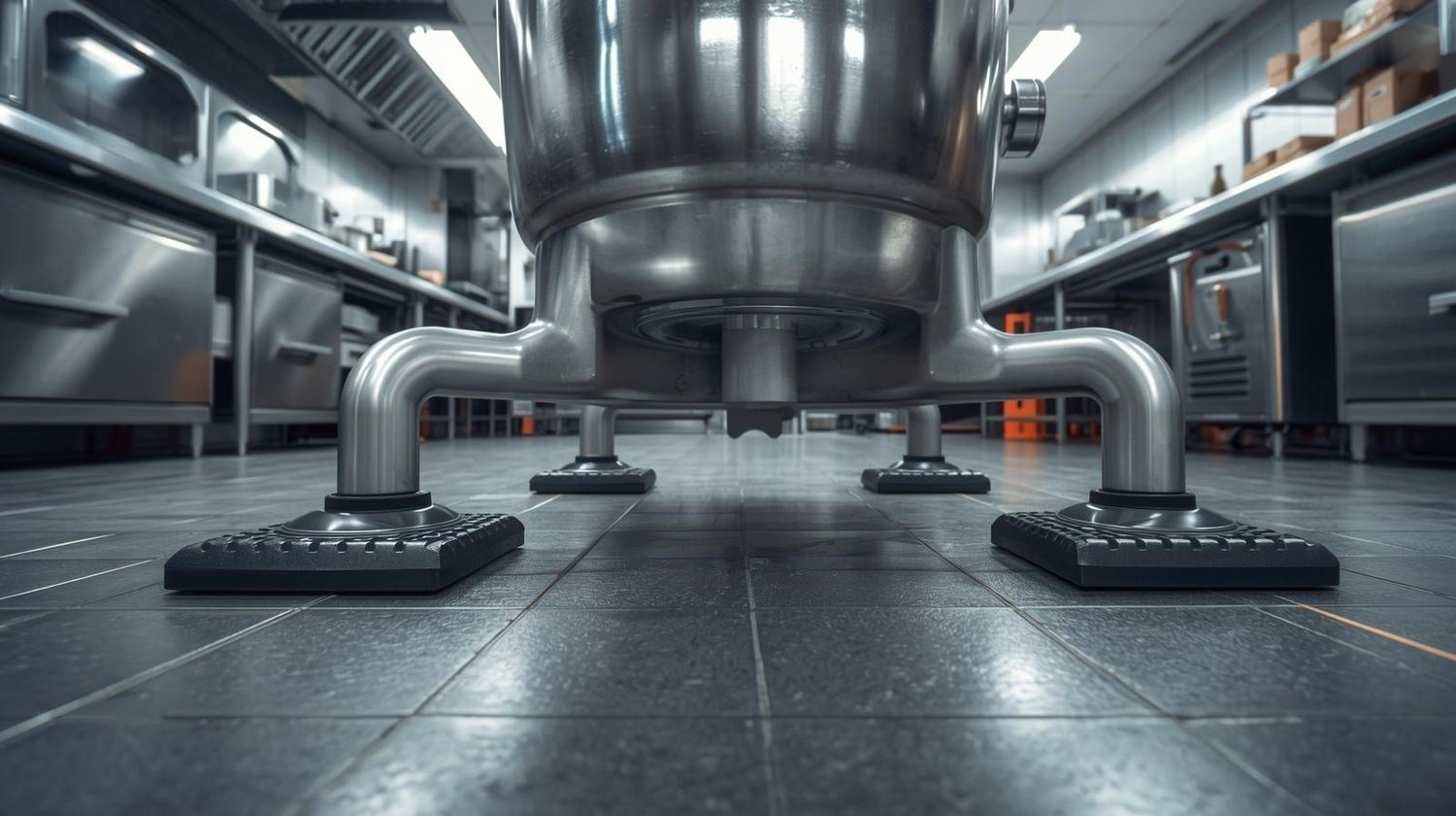 Ljudisolera och vibrationsdämpa maskiner i restaurangkök