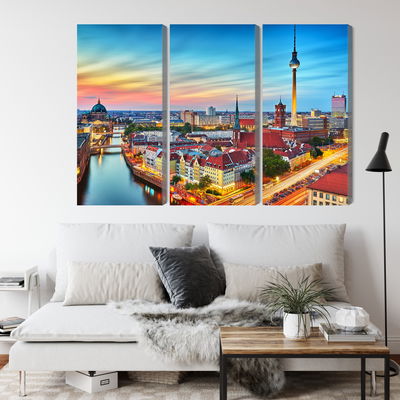 Ljuddämpande tavla - Colorful sky and berlin