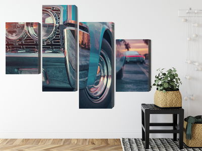 Ljuddämpande tavla - Retro style cars