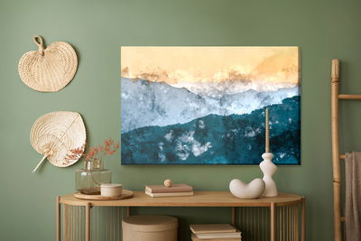 Ljuddämpande tavla - Abstract mountain landscape