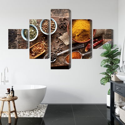 Ljuddämpande tavla - Board with various spices