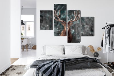 Ljuddämpande tavla - Deer in the forest 3d