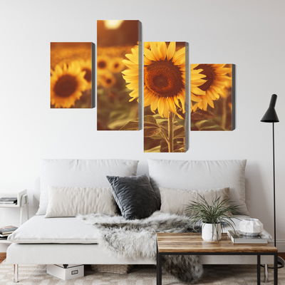 Ljuddämpande tavla - A field of sunflowers