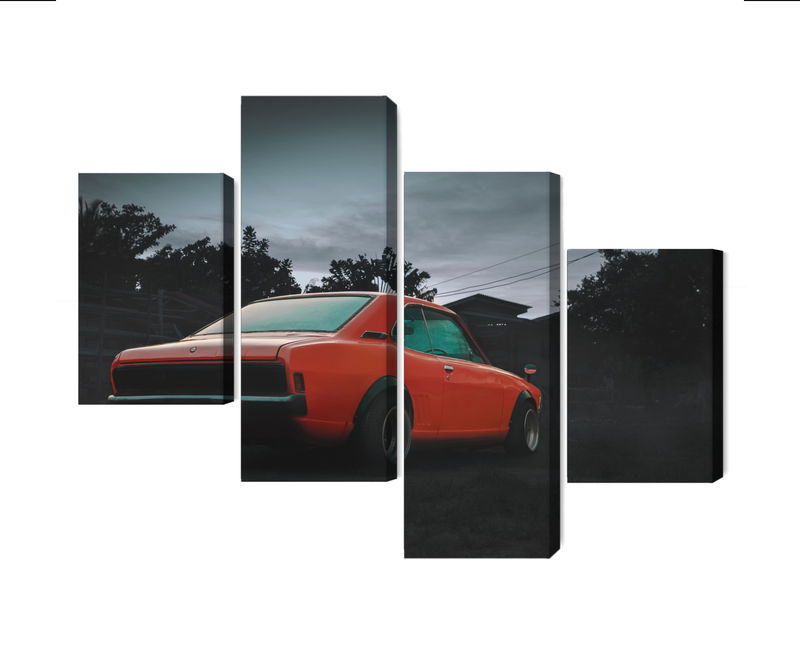 Ljuddämpande tavla - Orange retro car