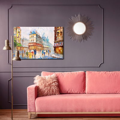 Ljuddämpande tavla - Parisian street as if painted