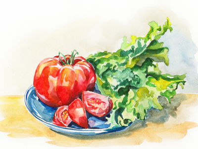 Ljuddämpande tavla - Tomato with lettuce