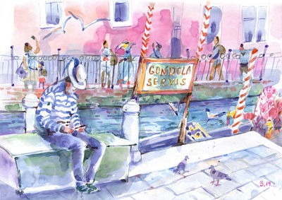 Ljuddämpande tavla - Painted venice