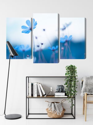 Ljuddämpande tavla - Delicate blue flowers
