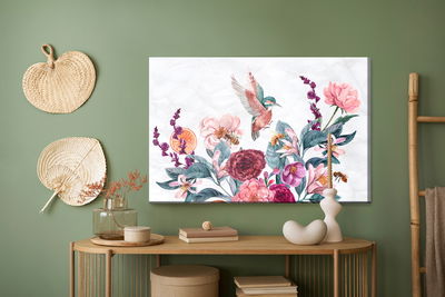 Ljuddämpande tavla - Watercolor hummingbirds