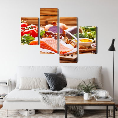 Ljuddämpande tavla - Salmon among vegetables
