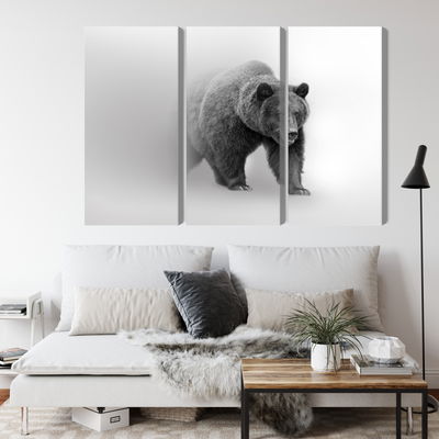 Ljuddämpande tavla - Bear in the fog 3d