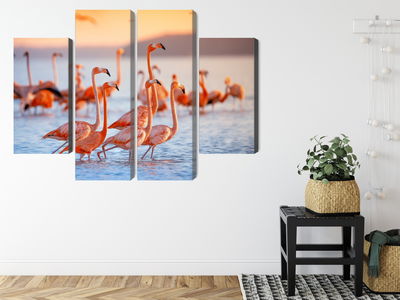 Ljuddämpande tavla - A flock of flamingos