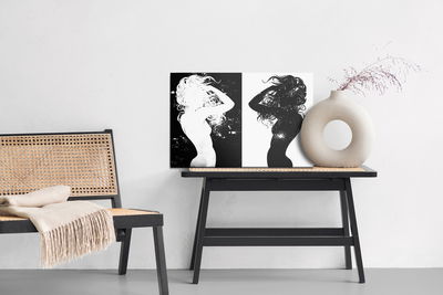 Ljuddämpande tavla - Black and white female