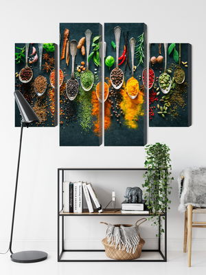 Ljuddämpande tavla - Herbs and spices on spoons