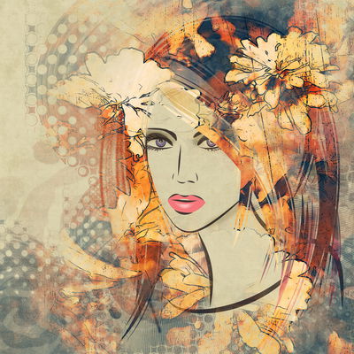 Ljuddämpande tavla - Art sketching beautiful girl