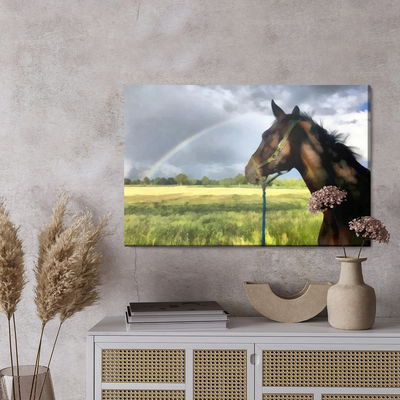 Ljuddämpande tavla - Horse in the meadow