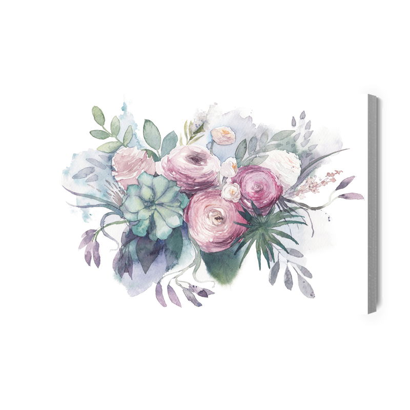 Ljuddämpande tavla - Pastel flowers painted