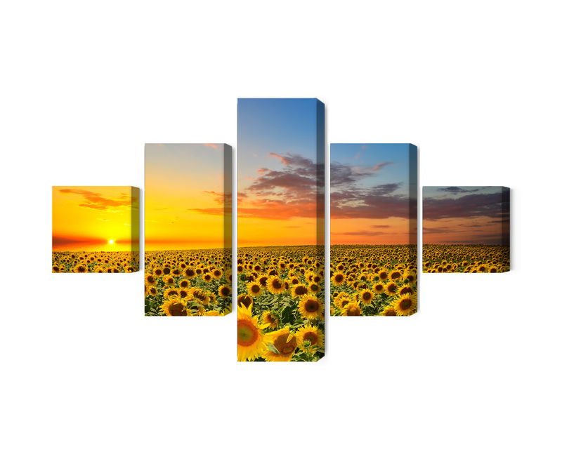 Ljuddämpande tavla - Sunset over a 3d sunflower