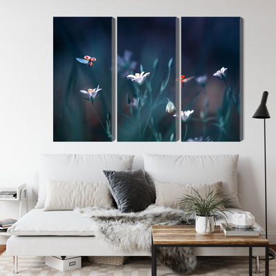 Ljuddämpande tavla - Ladybugs and wildflowers