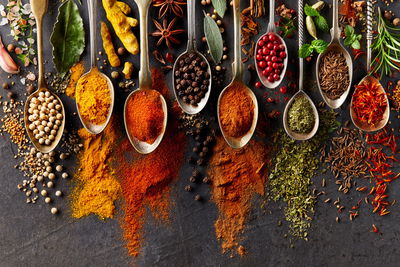 Ljuddämpande tavla - Spices on a black background