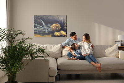 Ljuddämpande tavla - Painted pineapple