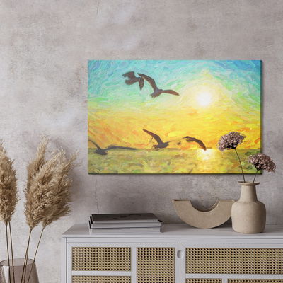 Ljuddämpande tavla - Birds on the sea