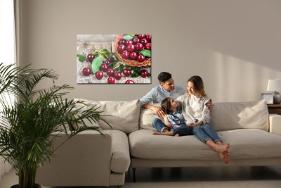 Ljuddämpande tavla - Cherries in the basket