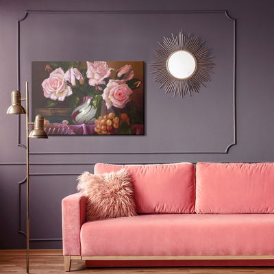 Ljuddämpande tavla - Bouquet of roses in a vase