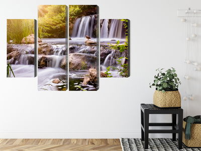 Ljuddämpande tavla - Waterfall at sunset