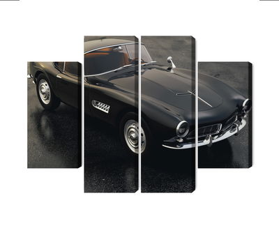 Ljuddämpande tavla - Vintage black sports car