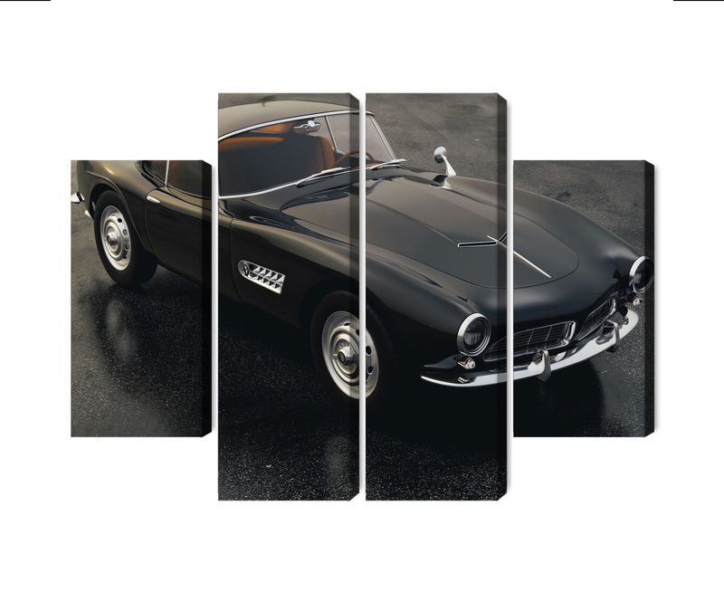 Ljuddämpande tavla - Vintage black sports car