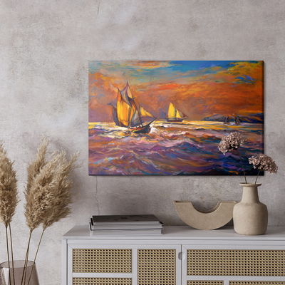 Ljuddämpande tavla - Sea storm abstraction