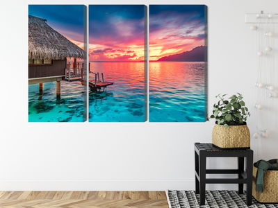 Ljuddämpande tavla - Sunset over the south pacific