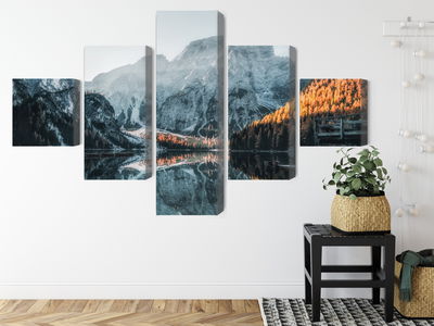 Ljuddämpande tavla - Italian lake braies 3d