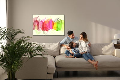 Ljuddämpande tavla - Watercolor leaves with fall