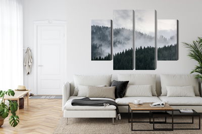 Ljuddämpande tavla - Misty 3d forest landscape