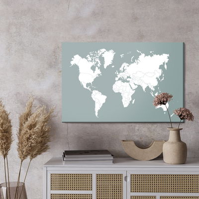 Ljuddämpande tavla - World map on a gray