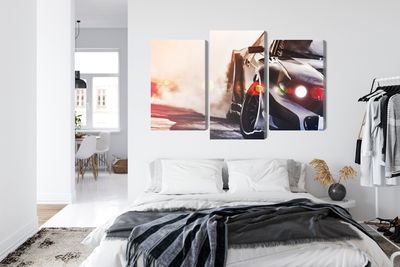 Ljuddämpande tavla - Black drifting 3d car