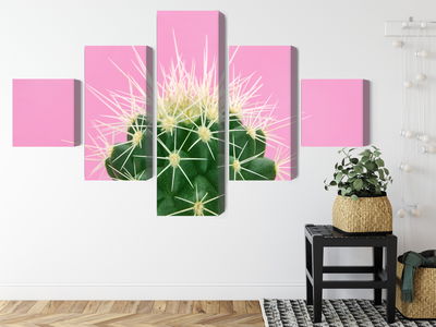 Ljuddämpande tavla - Cactus on a pink background
