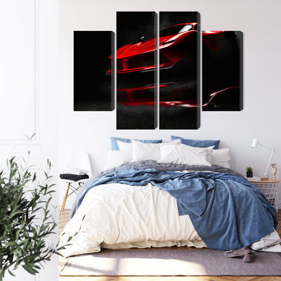 Ljuddämpande tavla - Red sports car 3d