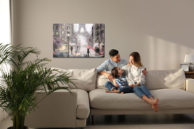 Ljuddämpande tavla - A Parisian street in pastel